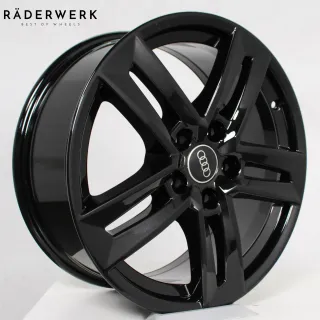 17 Zoll original Audi A4 8W B9 8W0601025P Alufelgen schwarz Felgen 4 Stück - Bild 4