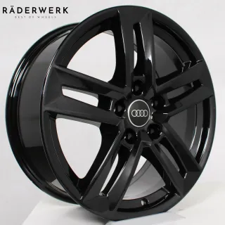 17 Zoll original Audi A4 8W B9 8W0601025P Alufelgen schwarz Felgen 4 Stück - Bild 2