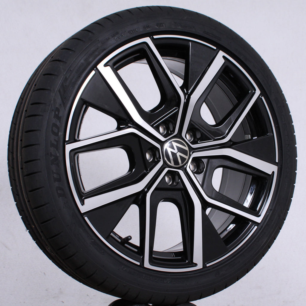 18 Zoll original VW Golf 8 VIII 5H 5H0601025AR Leeds Alufelgen Sommerreifen (b231f)